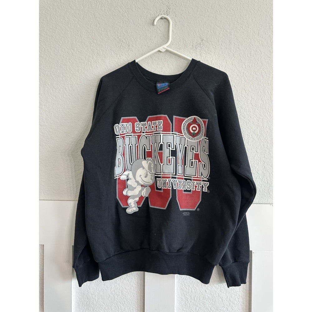 VTG Ohio State Buckeyes Sweatshirt XL With An Attitude Cotton Blend Made USA